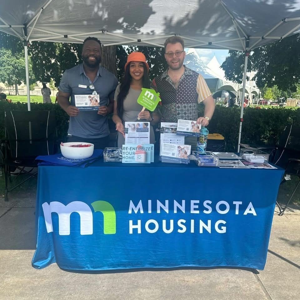 Tiaira Quinn at a Minnesota Housing community event, sharing first-time home buyer resources